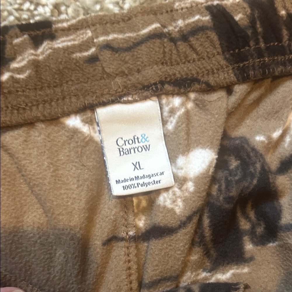 Croft & Barrow Brown Patterned Jogger Pants - Picture 2 of 4